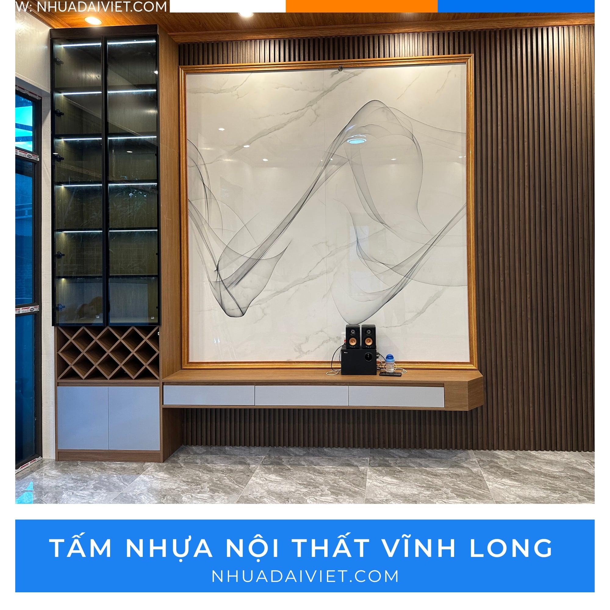 thi cong phong khach bang tam nhua noi that ecoplast vinh long