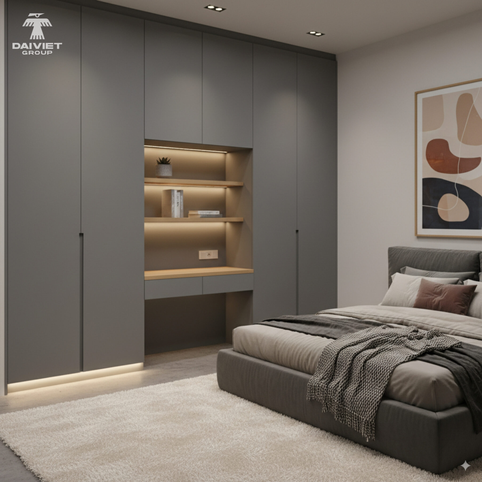 Mẫu tủ quần áo nhựa kết hợp bàn học cao cấp