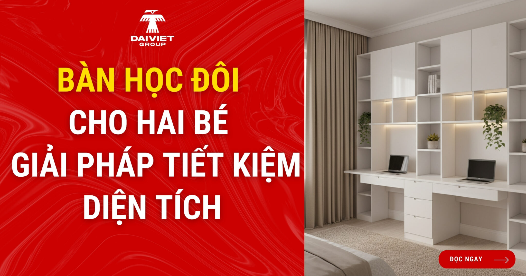 Bàn Học Đôi Cho Hai Bé – Giải Pháp Tiết Kiệm Diện Tích
