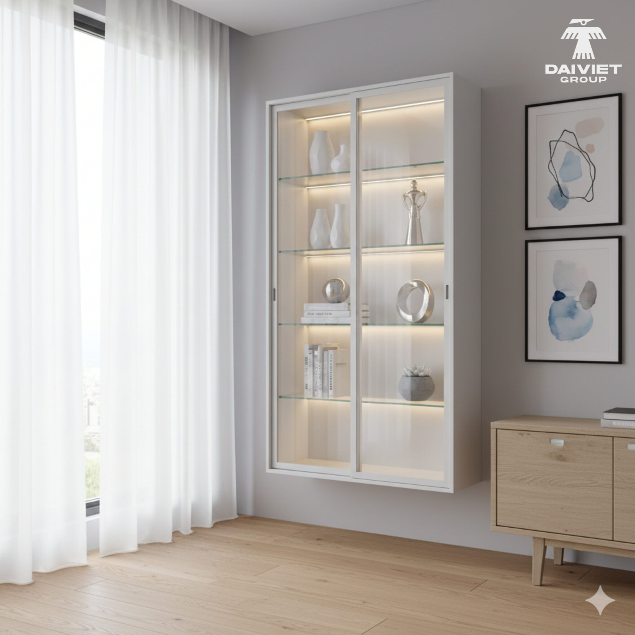 Tủ Sách Có Cửa Kính – Giải Pháp Bảo Quản & Trưng Bày Sang Trọng 29 Mẫu tủ sách có cửa kính thanh lịch tông trắng