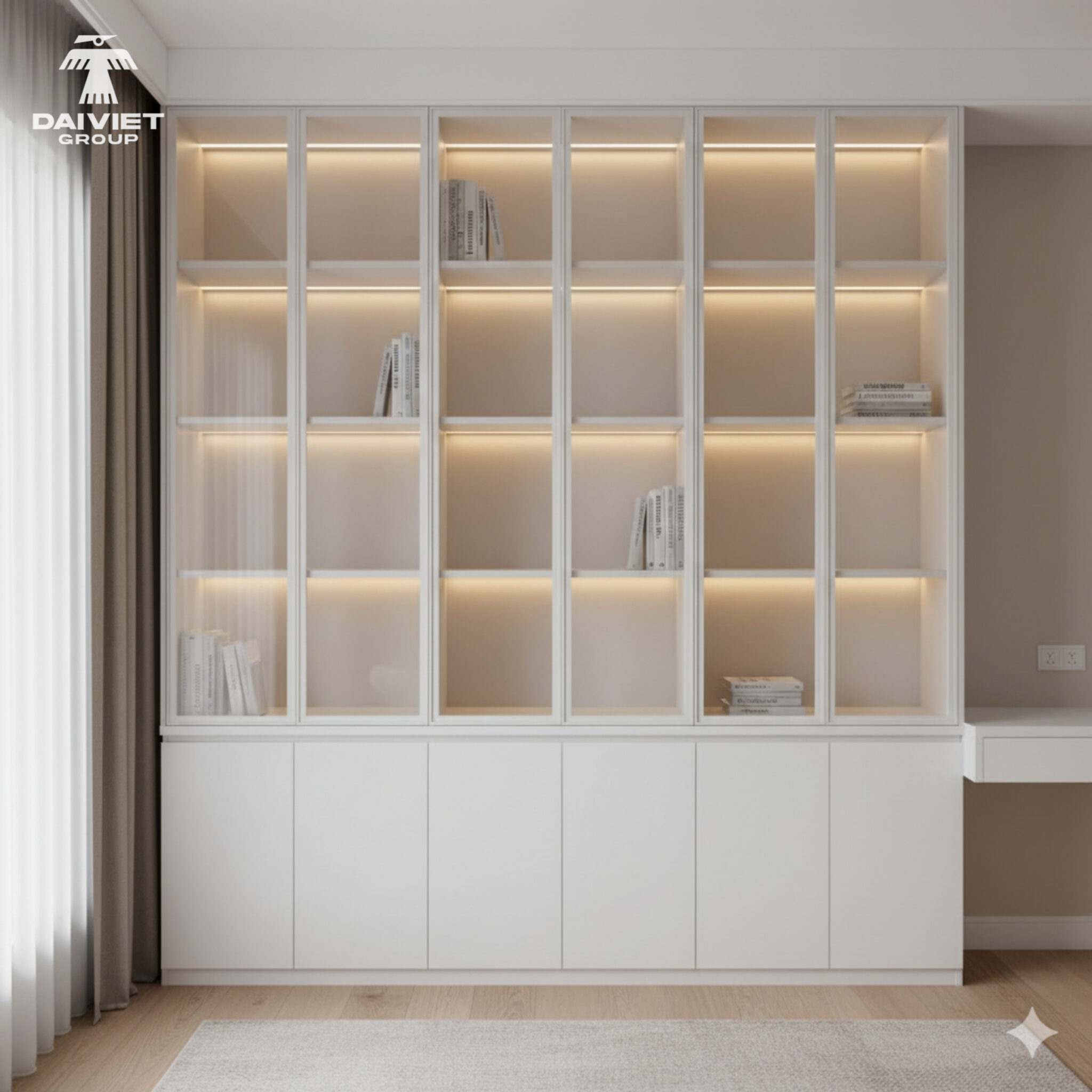 Tủ Sách Có Cửa Kính – Giải Pháp Bảo Quản & Trưng Bày Sang Trọng 14 Mẫu tủ sách nhựa kết hợp kệ trang trí