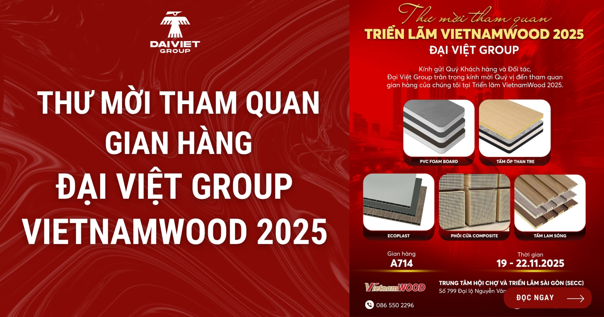 Thư mời tham quan gian hàng Đại Việt Group tại triển lãm VietnamWood 2025
